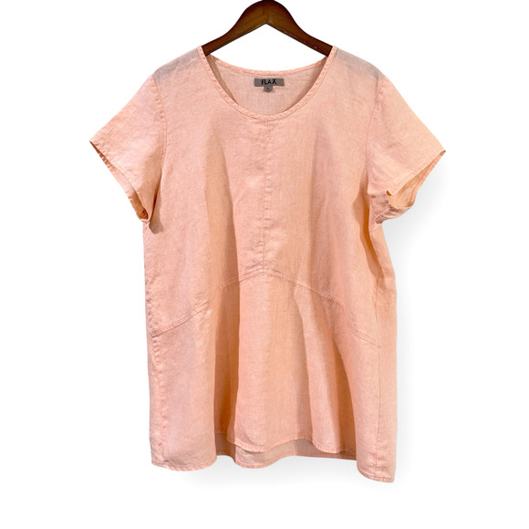 Flax Peach Tunic Top — Size L - Picture 1 of 9